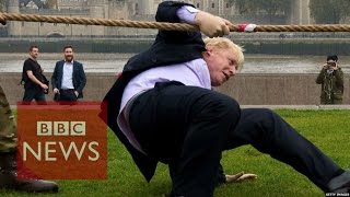 Boris Johnson takes a tumble in tug of war with armed forces  BBC News [upl. by Thormora]