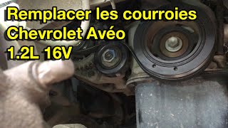 COMMENT REMPLACER LES COURROIES SUR UNE CHEVROLET AVEO [upl. by Fabrin]