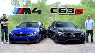 2020 BMW M4 vs MercedesAMG C63 S  Battle Of Brutes [upl. by Ayortal]