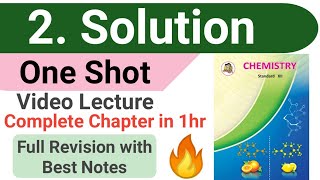 One shot  2 SOLUTIONS chemistry class 12 MAHARASHTRA BOARD with best handwritten notes  nie [upl. by Netnert]