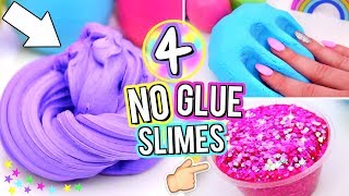 4 Easy DIY Slimes WITHOUT GLUE How To Make The BEST SLIME WITH NO GLUE [upl. by Krasnoff]