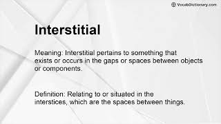 Interstitial Meaning [upl. by Rosmunda]