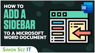 How to Add a Sidebar to a Microsoft Word Document [upl. by Ruzich567]