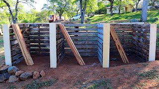 PALLET COMPOST BINS  Building Our Homestead [upl. by Ury]