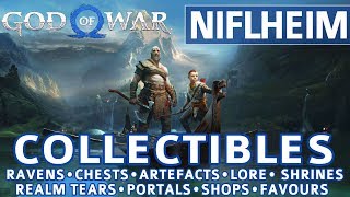 God of War  Niflheim All Collectible Locations Favors Valkyries Shops Realm Tears  100 [upl. by Bernete437]