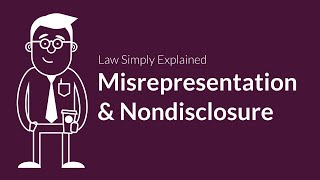 Misrepresentation and Nondisclosure  Contracts  Defenses amp Excuses [upl. by Bor]