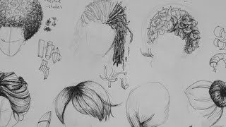 Pen amp Ink Drawing Tutorials  How to Draw Hair [upl. by Eeryk]