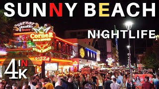 Sunny Beach Nightlife Friday Night Walking Tour Top Bars Nightclubs Tourists are back in Bulgaria [upl. by Eonak]