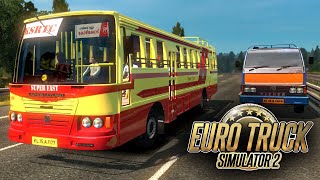 KSRTC BUS MOD EURO TRUCK SIMULATOR 2 KERALA MAP [upl. by Yauq976]