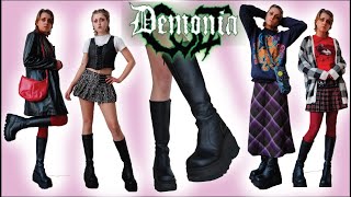 DEMONIA BOOTS UNBOXING AND OUTFITS 🖤  SHAKER100 PLATFORMS  HANNAH VALENTINE [upl. by Burack642]