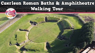 CAERLEON ROMAN BATHS amp AMPHITHEATRE WALES  Walking Tour  Pinned on Places [upl. by Kcirrad713]