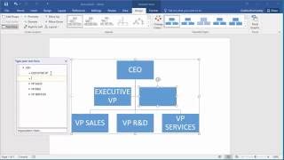 How to Create an Organization Chart in Word 2016 [upl. by Dnomal36]