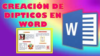 COMO CREAR UN DÍPTICO EN WORD [upl. by Areema113]