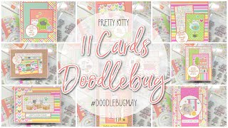 11 Cards  Doodlebug Pretty Kitty  DOODLEBUGMAY [upl. by Ilam124]