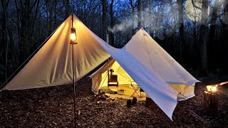 2 Nights Off Grid in a Bell Tent with a Wood Burning Stove [upl. by Woodie]