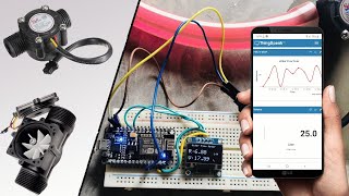 IoT Water Flow Meter using NodeMCU ESP8266 amp Water Flow Sensor  Measure Water Flow Rate amp Volume [upl. by Anilam]