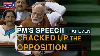 Top moments when PM Modis sense of humour cracked up the opposition  Times Now iExplain [upl. by Yahs694]