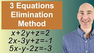 Solving Systems of 3 Equations Elimination [upl. by Luci]