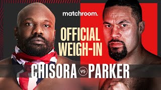 Derek Chisora vs Joseph Parker plus undercard weighin [upl. by Natlus]