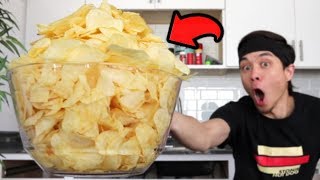 Potato Chip Challenge 4 Large Bags PAINFUL [upl. by Kcirredal]