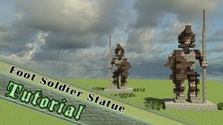 Minecraft Statue Tutorial How To Build A Medieval Spearman [upl. by Nolrev958]