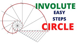 HOW TO DRAW THE INVOLUTE OF CIRCLE IN ENGINEERING DRAWING [upl. by Lechner]