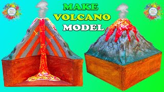 How to make Volcano Model for School  College Project  Science Fair  DIY Volcano Model [upl. by Ylhsa]