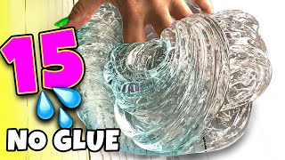 Testing 15 NO GLUE SLIME 1 INGREDIENT WATER SLIME and VIRAL SLIME RECIPES [upl. by Kcirtap]