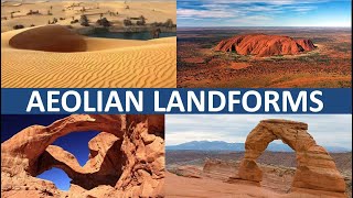 AEOLIAN LANDFORMSARID AND SEMI ARID LANDFORMS [upl. by Lole79]