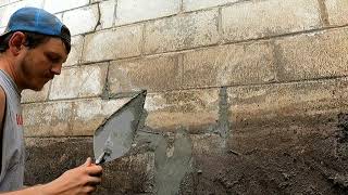 Cracked Foundation Block Repair [upl. by Aiki]