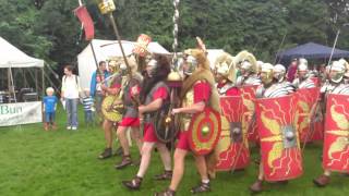 Roman Reenactment at the Amphitheatre in Caerleon Marching In [upl. by Rosalba]