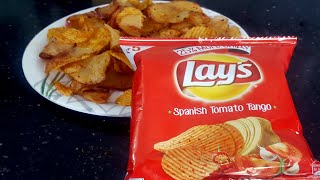 How to make lays potato chips at home  tomato lays potato chips recipe [upl. by Adamec]