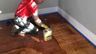 Refinishing hardwood floors by stripping [upl. by Aneladdam]