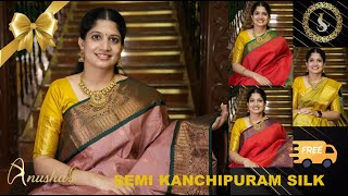 SEMI KANCHIPURAM SILK  Premium Silk Sarees  Silverlines [upl. by Hamlani9]