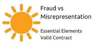 Fraud vs Misrepresentation  Other Essential Elements of a Valid Contract  CA CPT  CS amp CMA [upl. by Tayyebeb]