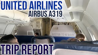 TRIP REPORT  United Airlines Airbus A319 First Class BOSEWR [upl. by Ahseele]