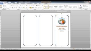 Creación de triptico en Word 2010 [upl. by Ainevuol]
