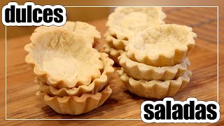 Masa para TARTALETAS Saladas y Dulces  Masa Sablée y Brisée [upl. by Ahsauqal445]