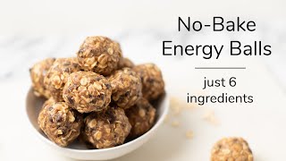 NOBAKE OATMEAL ENERGY BALLS  just 6 ingredients [upl. by Enatan]