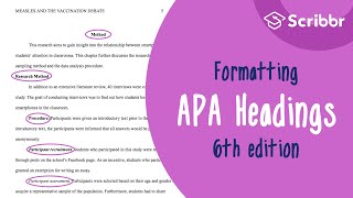 Formatting APA Headings and Subheadings 6th Edition  Scribbr 🎓 [upl. by Tjaden22]